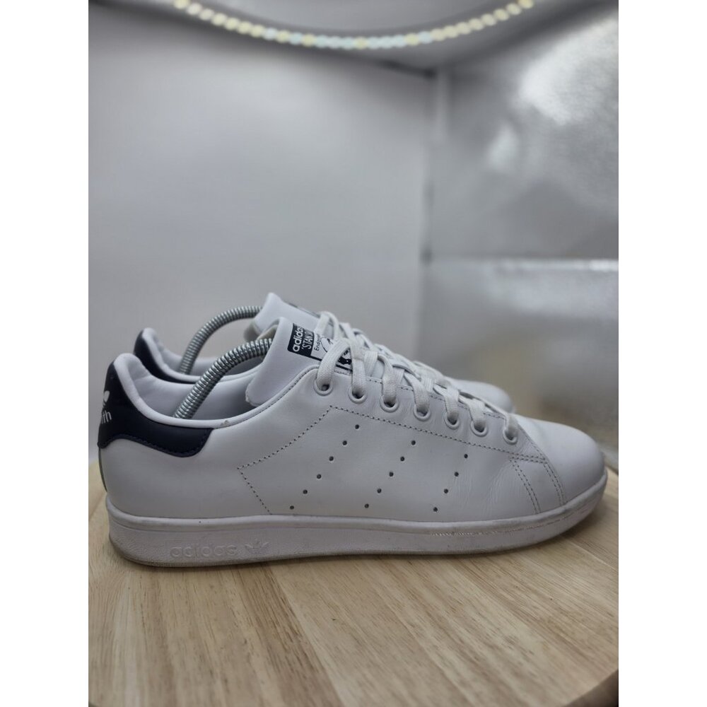 Adidas Stan Smith Men's Size 9.5 Athletic Shoes White Blue Casual Sneakers EUC - Picture 3 of 8